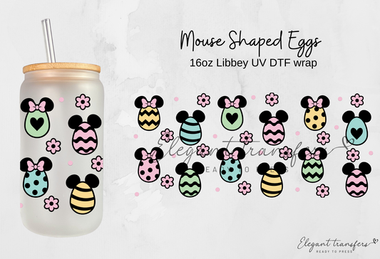 Mouse Shaped Eggs Wrap [UV DTF - 16oz Glass Can] | Ready to Apply | Physical Product | Transfer |