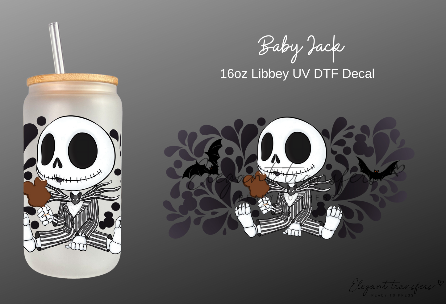Baby Jack Wrap [UV DTF - 16oz Libbey Glass Can] | Ready to Apply | Physical Product | Transfer