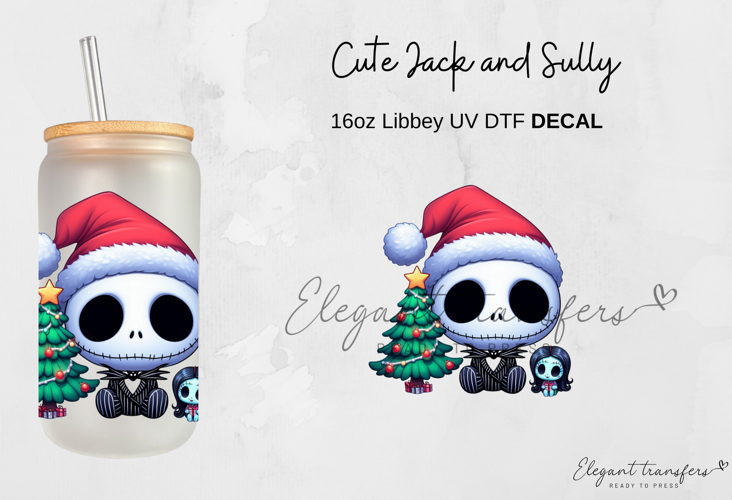 Baby Jack Decals [EXCLUSIVE UV DTF - 16oz Glass Can] | Ready to Apply | Physical Item