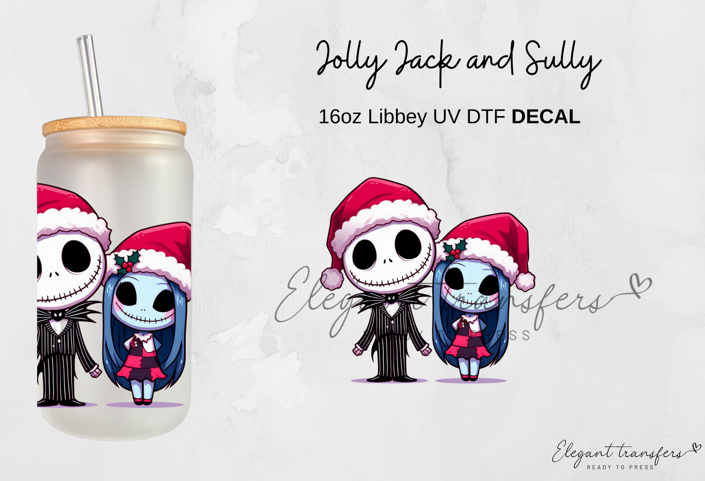 Baby Jack Decals [EXCLUSIVE UV DTF - 16oz Glass Can] | Ready to Apply | Physical Item
