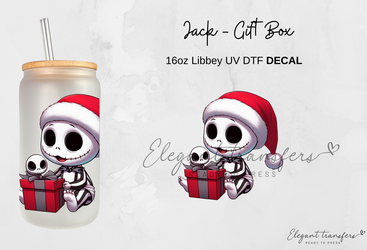 Baby Jack Decals [EXCLUSIVE UV DTF - 16oz Glass Can] | Ready to Apply | Physical Item