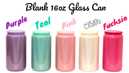 Blank Color 16oz Glass Can