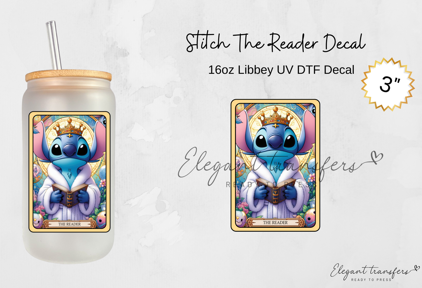 Stitch Tarot Cards 3 inch Decal [UV DTF] | Ready to Apply | Physical Product | Transfer
