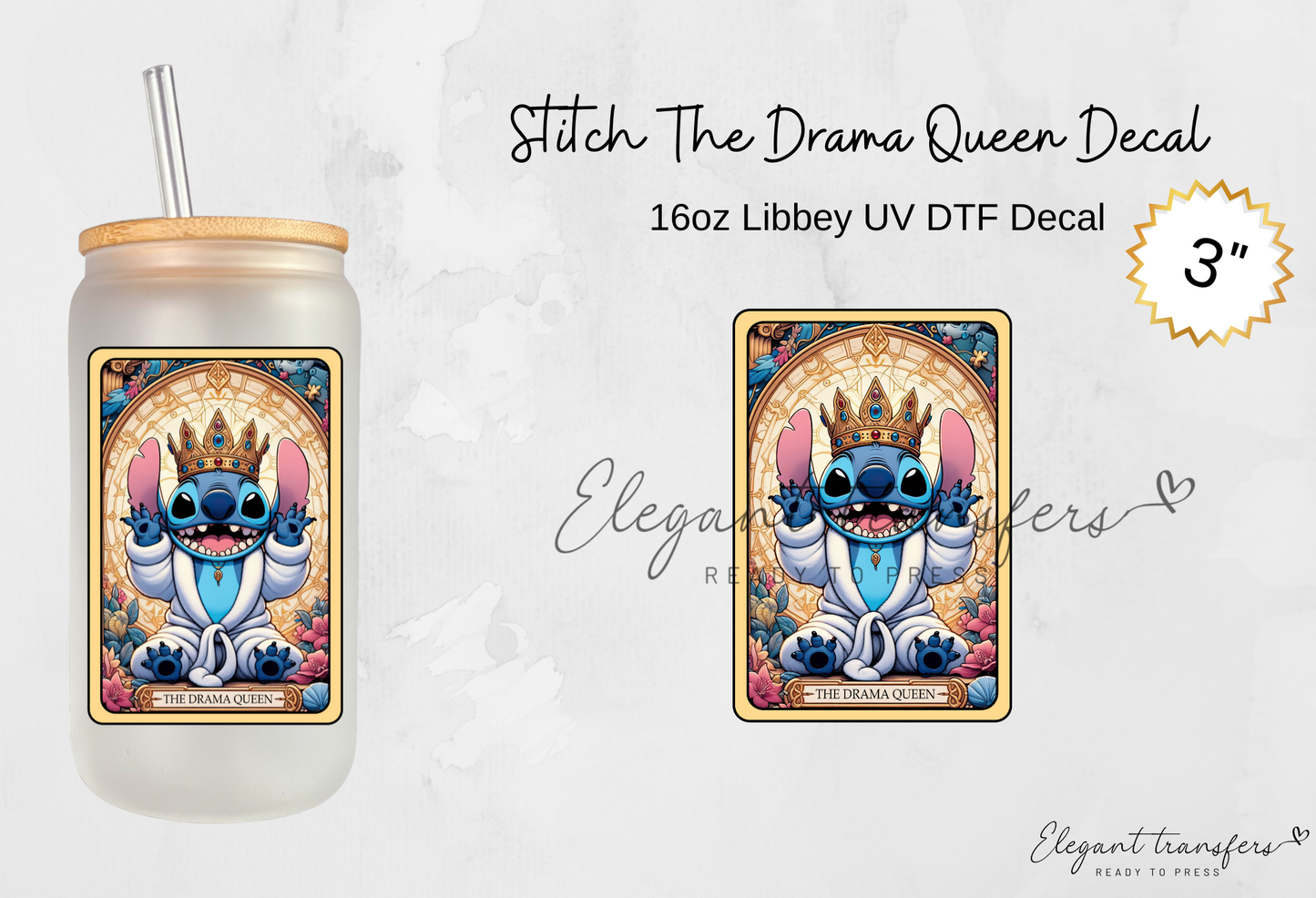 Stitch Tarot Cards 3 inch Decal [UV DTF] | Ready to Apply | Physical Product | Transfer