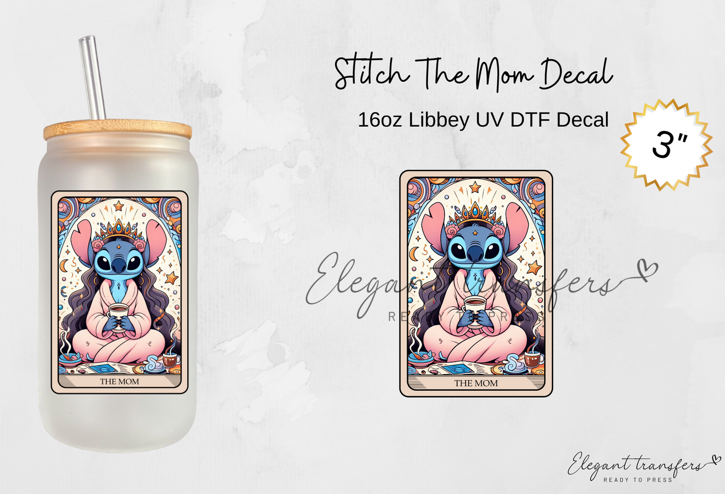 Stitch Tarot Cards 3 inch Decal [UV DTF] | Ready to Apply | Physical Product | Transfer