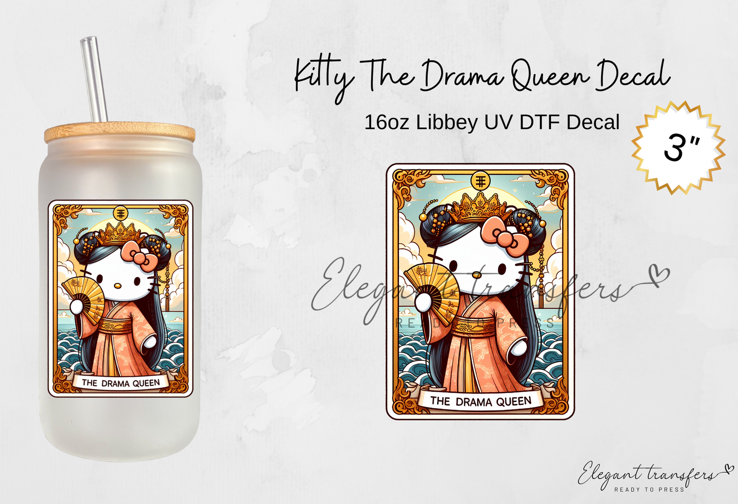 Kitty Tarot Cards Collection 3 inch Decal [UV DTF] | Ready to Apply | Physical Product | Transfer (Copy)