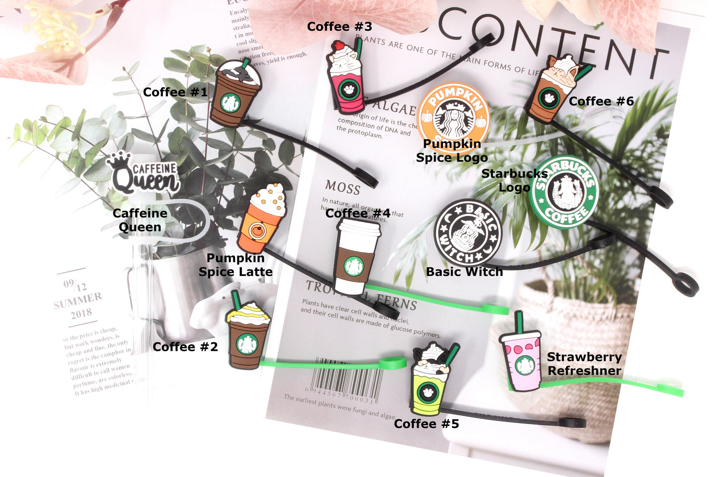Coffee Lover / Starbucks Lover Collection Straw Caps