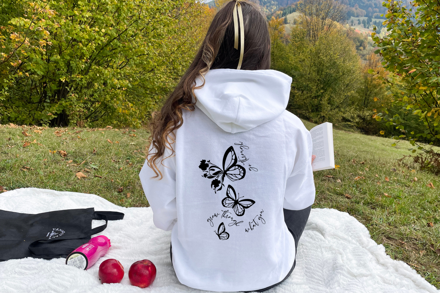 Butterflies Grow Through What You Go Through [Screen Print] | Ready to Apply | This is a Physical Product | Transfer |