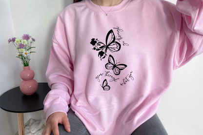 Butterflies Grow Through What You Go Through [Screen Print] | Ready to Apply | This is a Physical Product | Transfer |