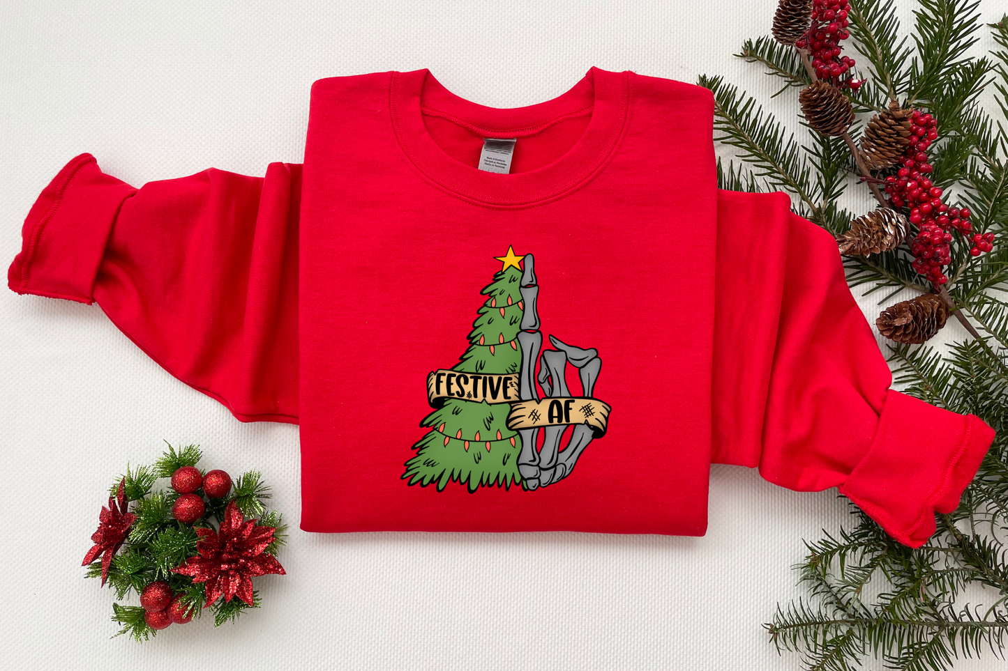 COMBO BACK + POCKET Festive AF [DTF] | Ready to Apply | This is a Physical Product | Transfer |